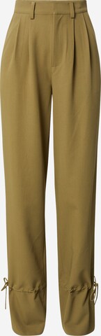 ABOUT YOU x Alina Eremia Pleat-Front Pants 'Ariane' in Green: front
