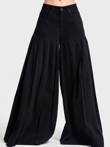 IT'S BASIC Wide leg Jeans 'Elephant Relaxed Mid Rise Jeans' in Black
