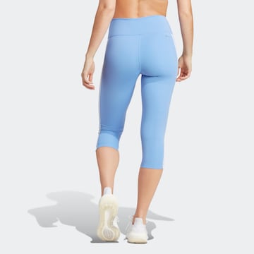 ADIDAS PERFORMANCE Skinny Sporthose 'Train Essentials 3-Stripes High-Waisted 3/4' in Blau