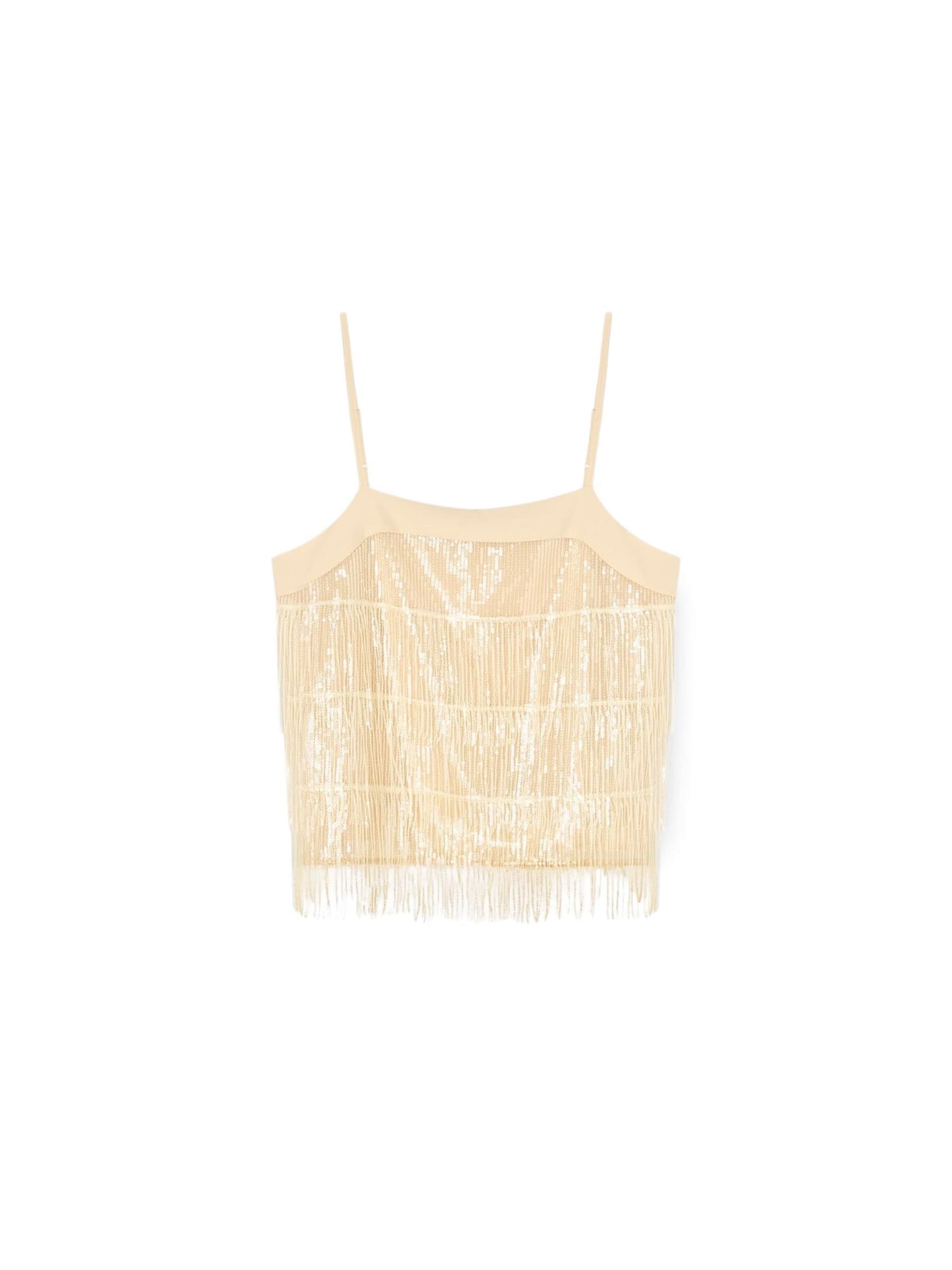 MOTIVI Top in Beige: voorkant