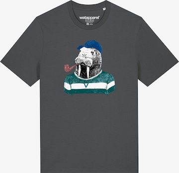 Watapparel Shirt 'Walross' in Grau: Vorderseite