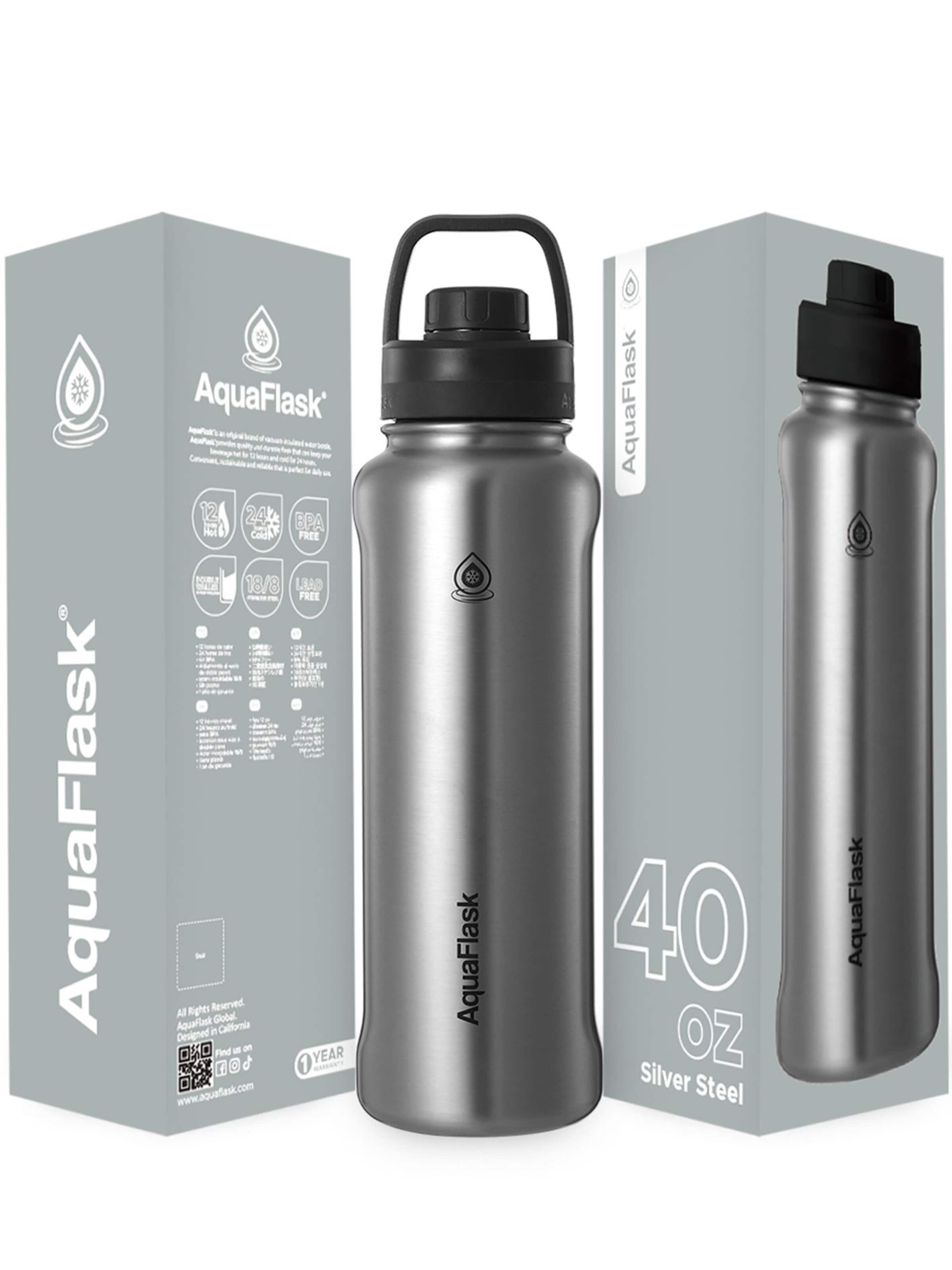 AquaFlask Láhev na vodu 'AquaFlask Termoláhev REGULAR+ 1,18l' – stříbrná