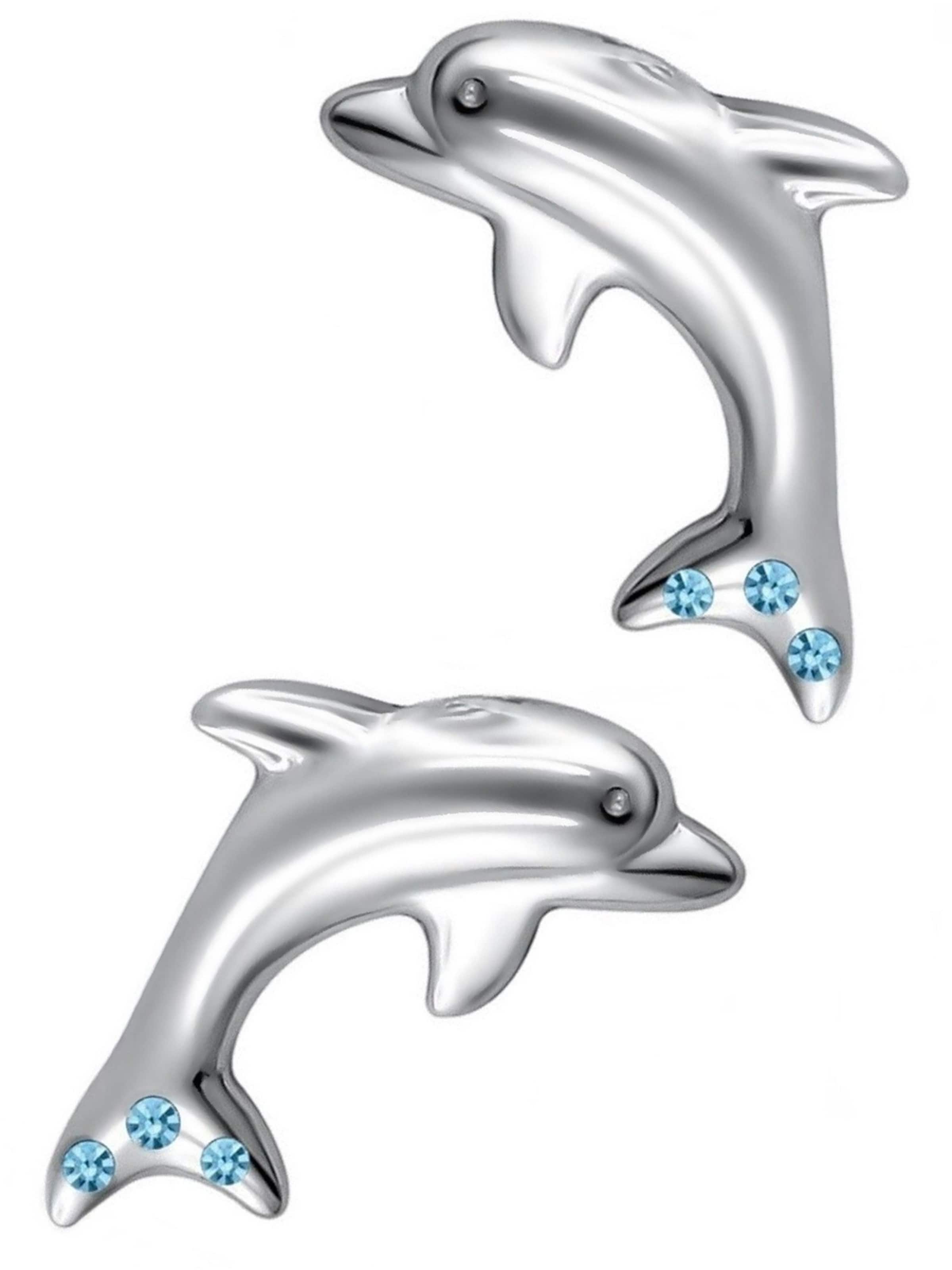 Goldene Hufeisen Earrings 'Delfin' in Silver: front