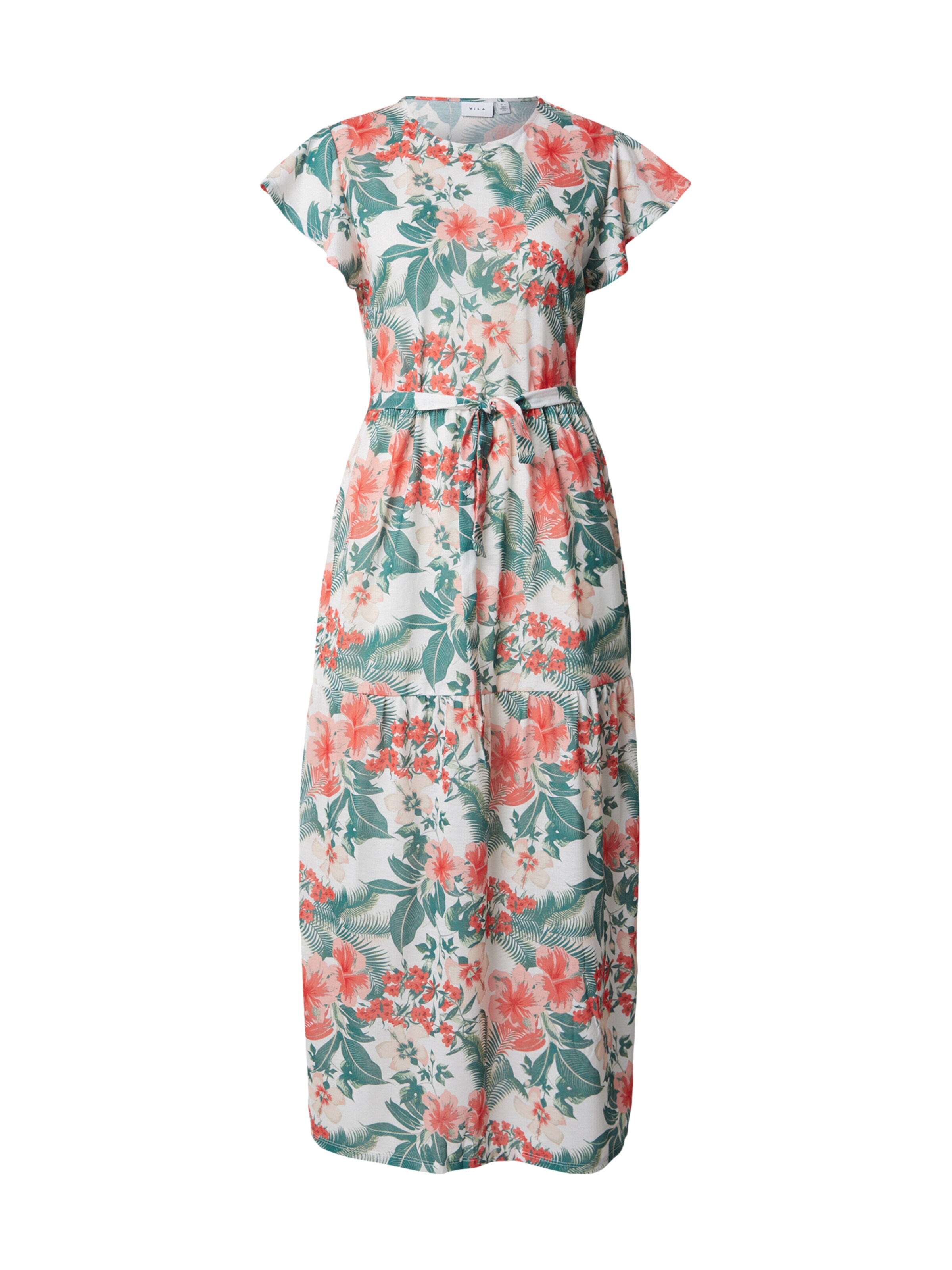 VILA Robe 'VISUN' en 34 en émeraude / orange / abricot / blanc, Vue avec produit