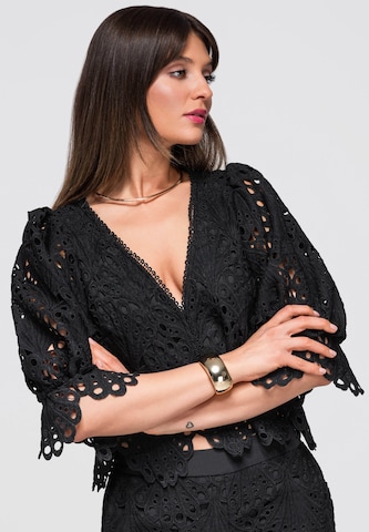 Ombre Bluse in Schwarz