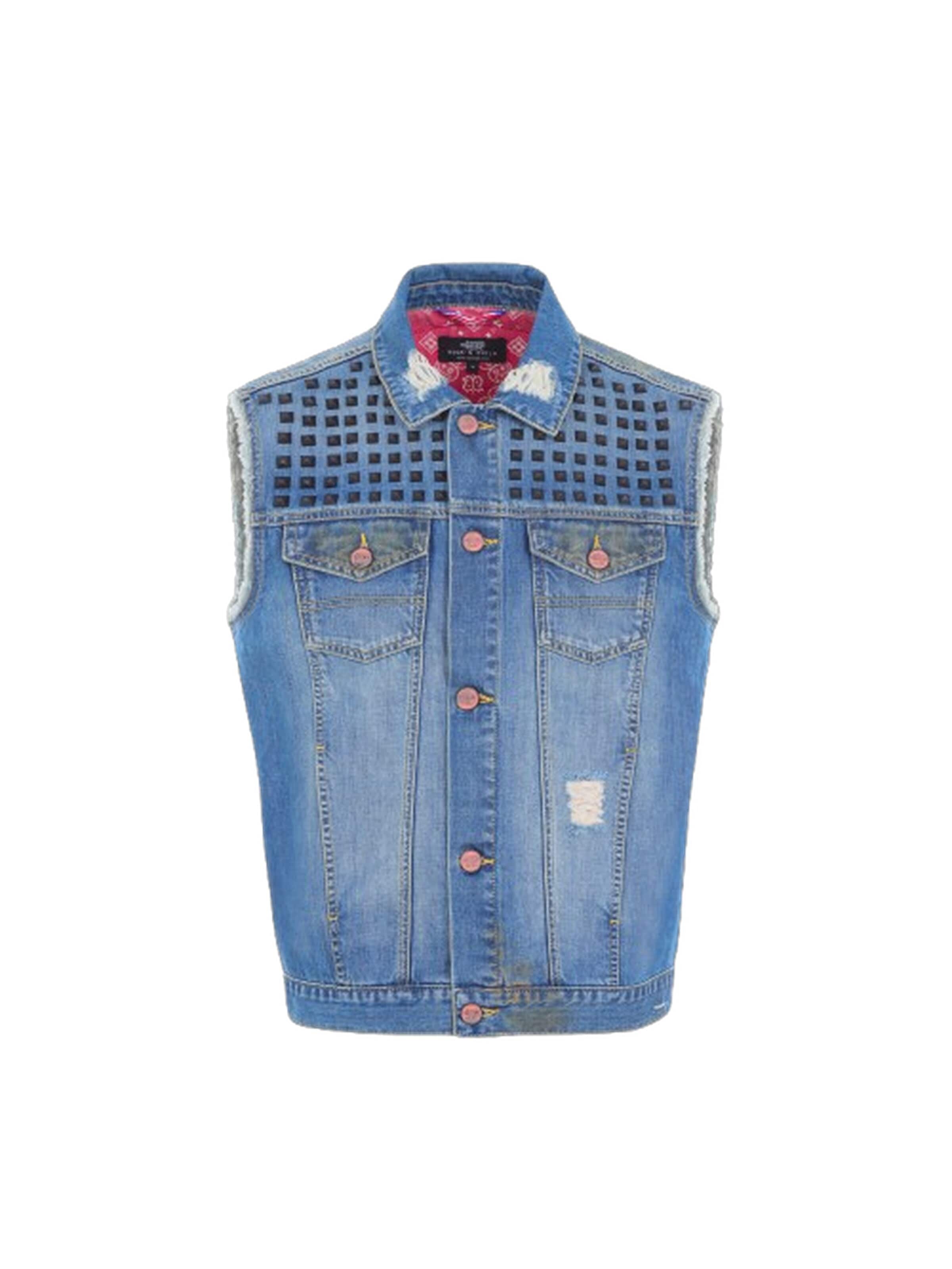 Yoxeone - Chaleco 'HELL RIDERS' en azul: frente