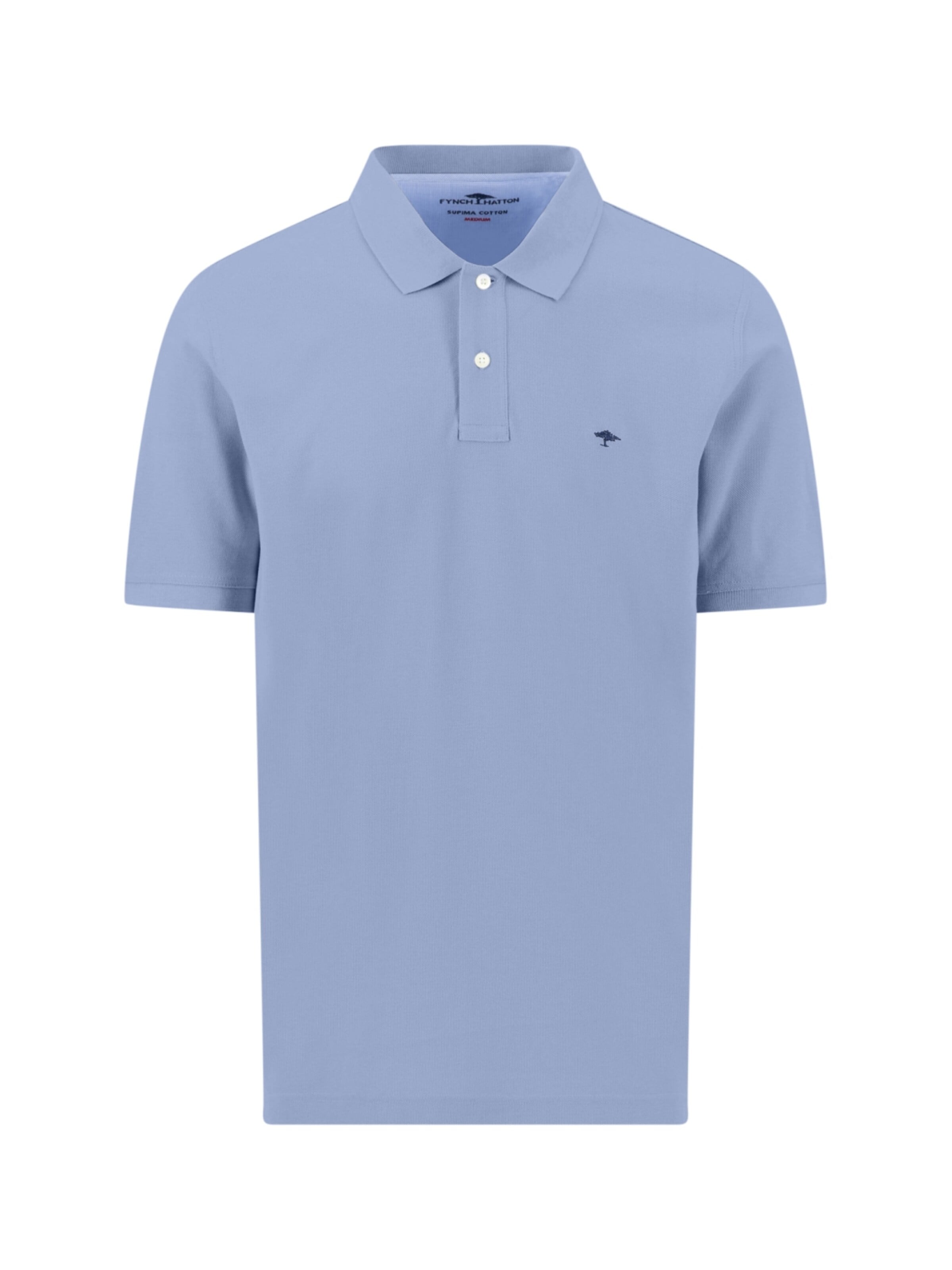 Fynch Hatton Shirt 'FYNCH-HATTON Polo 100% Baumwolle – Hellblau'‌‌‌ in Blau: Vorderseite