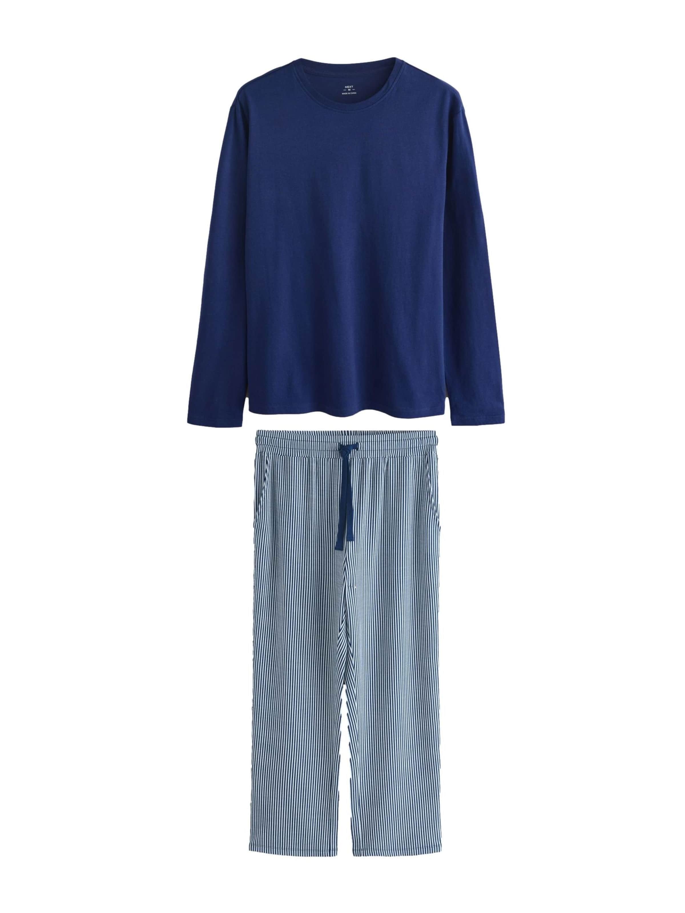 Next - Pijama largo en azul: frente