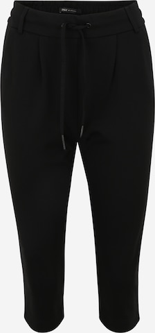 Only Petite Slim fit Pleat-Front Pants 'POPTRASH' in Black: front