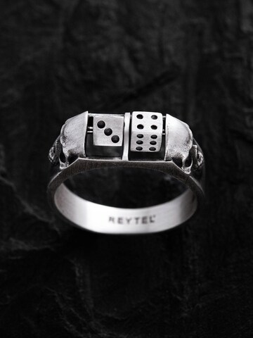Bague 'ALEA IACTA EST' REYTEL en argent : devant