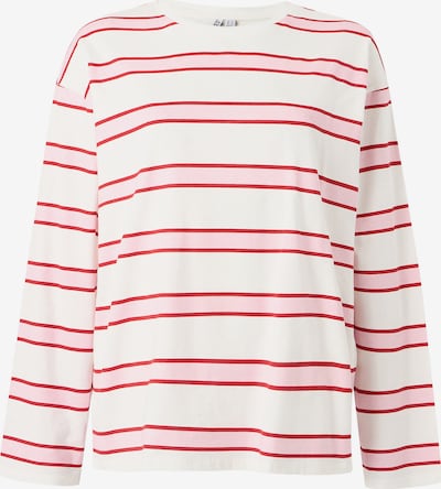 Tricou 'PCMila' PIECES pe roz / roșu / alb, Vizualizare produs