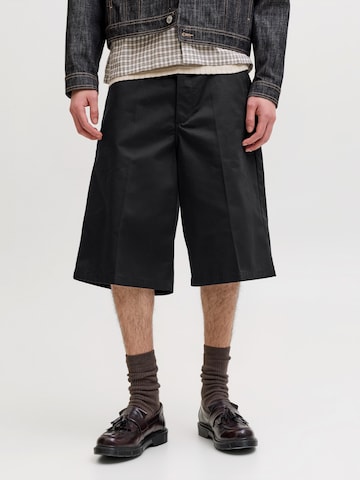 JACK & JONES Wide Leg Suorat housut 'JPSTOWEN DREW' värissä musta: etupuoli