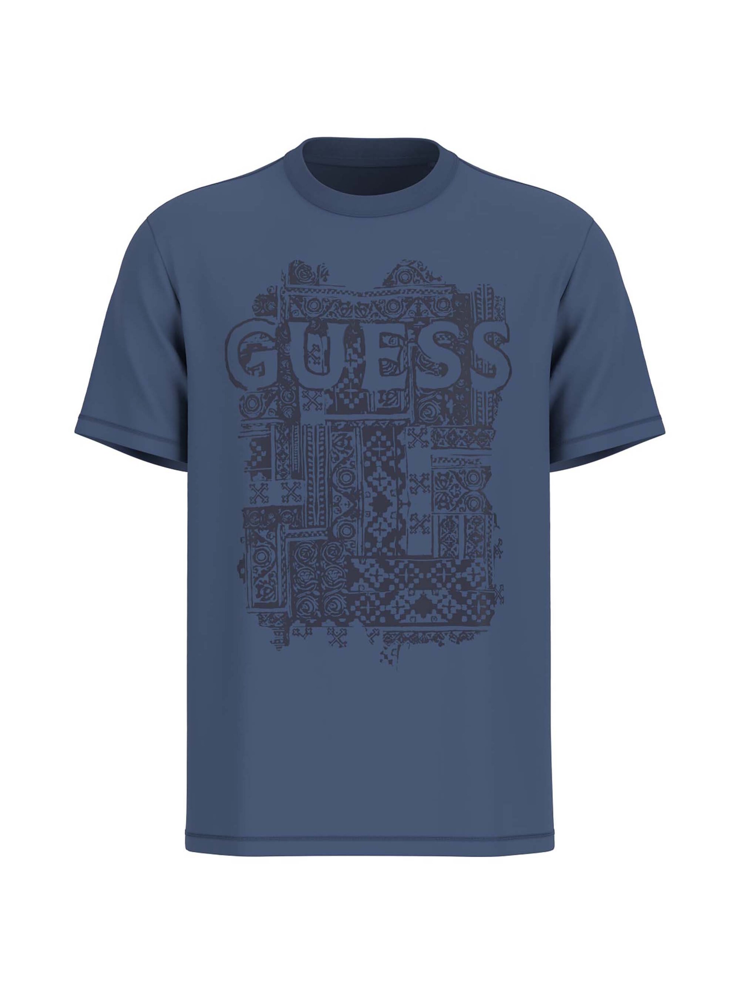 T-Shirt GUESS en bleu : devant