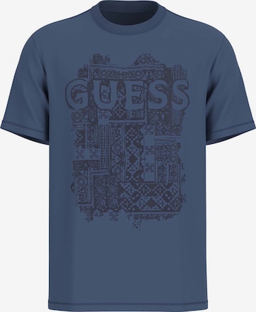 T-Shirt GUESS en bleu : devant