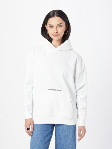 Calvin Klein Jeans Sweatshirt 'Institutional' in White: front