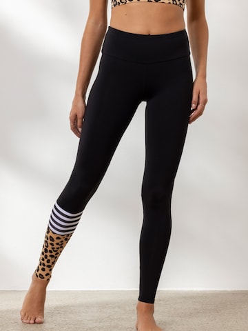 Hey Honey Skinny Leggings 'Surf Style Leo' in Braun: Vorderseite