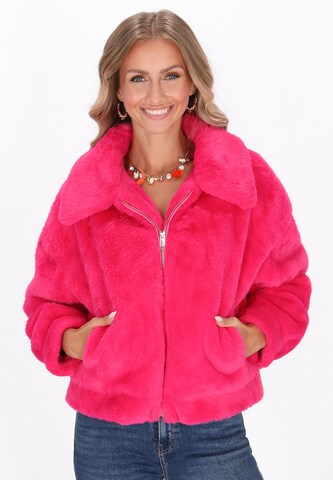 IZIA Between-season jacket in Pink: front