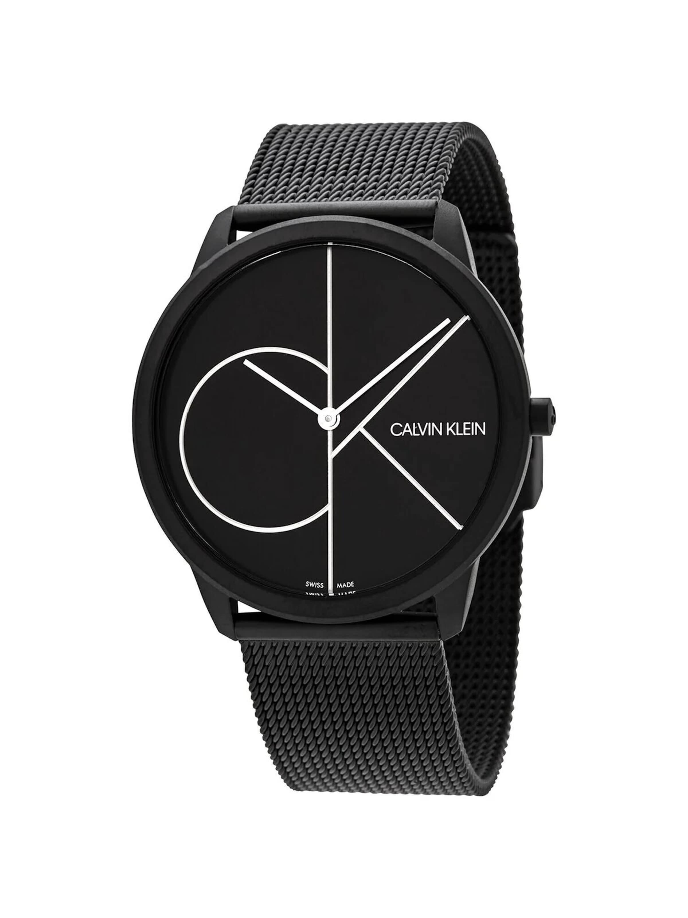 Calvin Klein - Uhren Quarzuhr K3M5T451 Swiss Made in Schwarz: Vorderseite