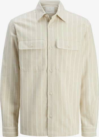 JACK & JONES Comfort fit Button Up Shirt in Beige: front