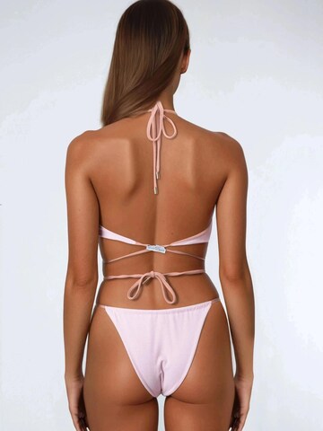 Flavia Valentini Triangle Bikini 'Roma Sponge Mini Starfish Reversibile Bikini Set - Rosa/Mocha Mousse' in Pink