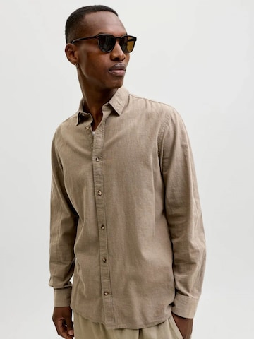 Jacks & Jones Regular fit Overhemd in Bruin