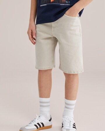 WE Fashion Loose fit Jeans in Beige: front