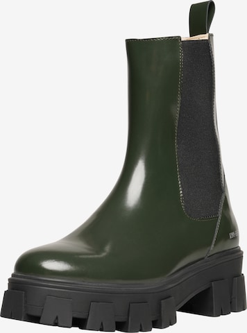 N91 Chelsea boots in Groen: voorkant