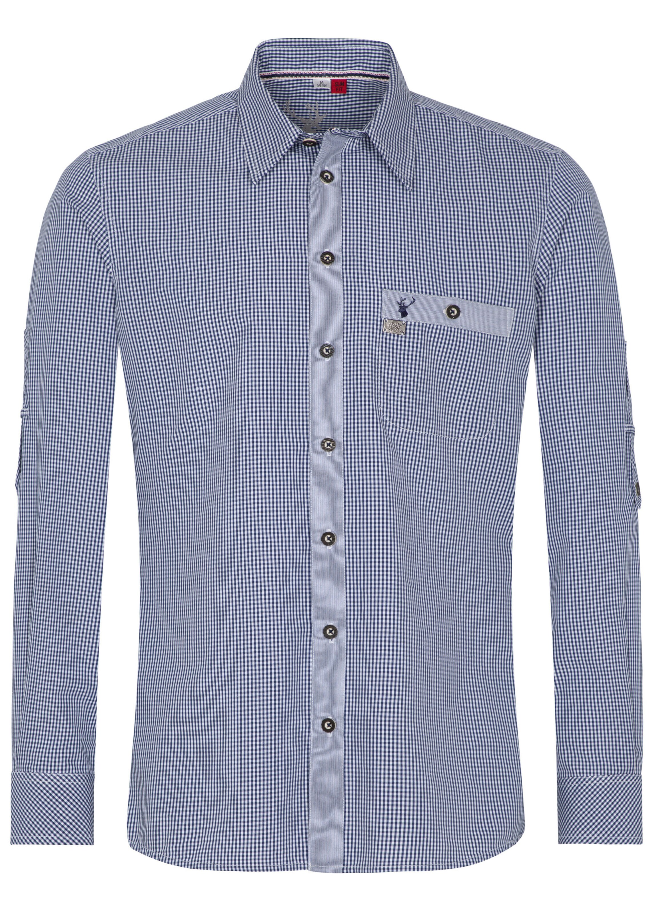 SPIETH & WENSKY Klederdracht overhemd 'Dorf' in Blauw: voorkant