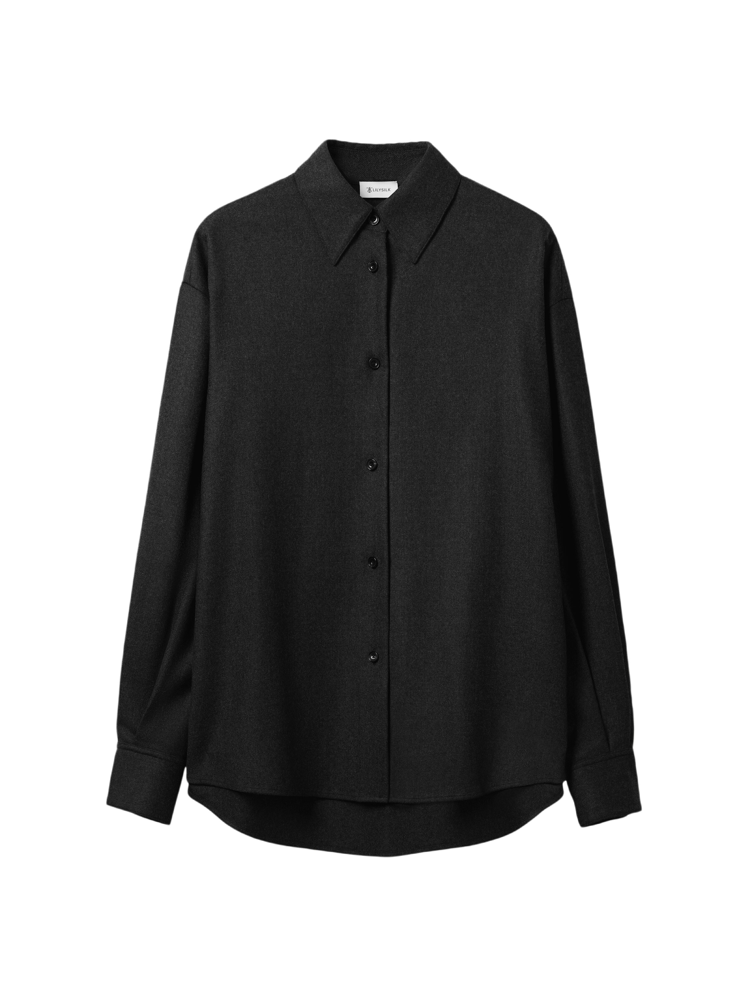 Lilysilk Blouse in Zwart: voorkant