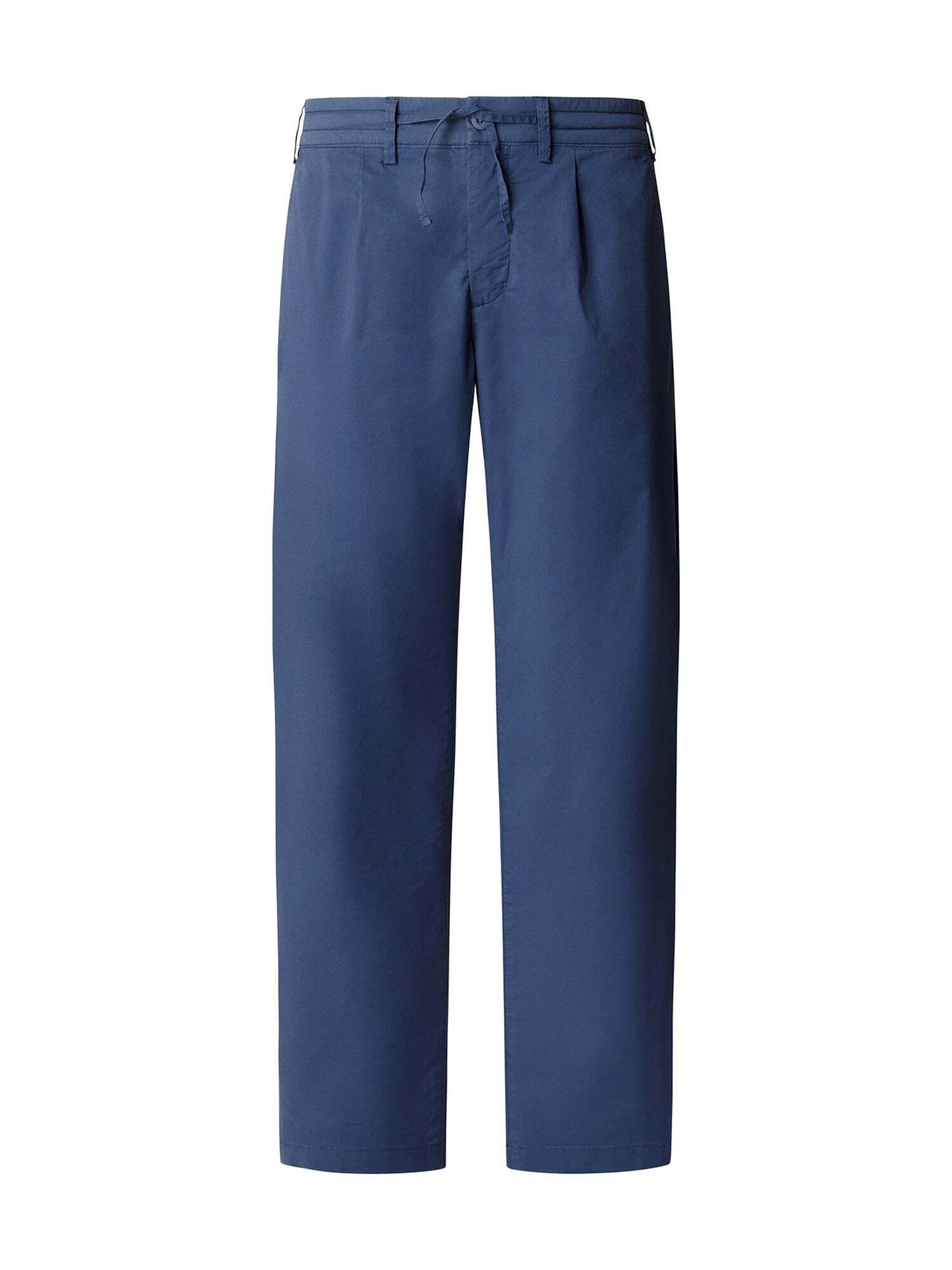 Pepe Jeans Loosefit Bandplooibroek in Blauw: voorkant