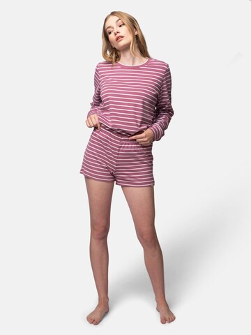 greenjama Short Pajama Set 'Jersey' in Purple