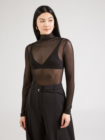 T-shirt QS en noir : devant