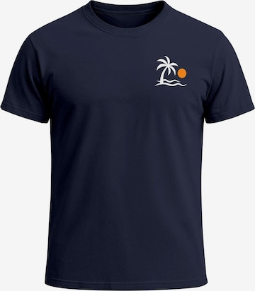 Neverless Shirt 'Palme' in Blue: front
