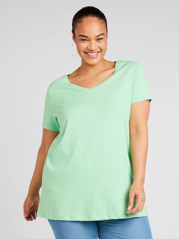 ONLY Carmakoma Shirt 'BONNIE' in Groen: voorkant