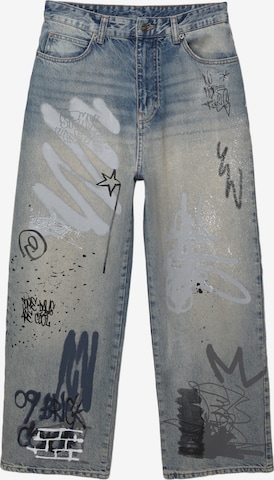 Pull&Bear Voľný strih Džínsy - Modrá: predná strana
