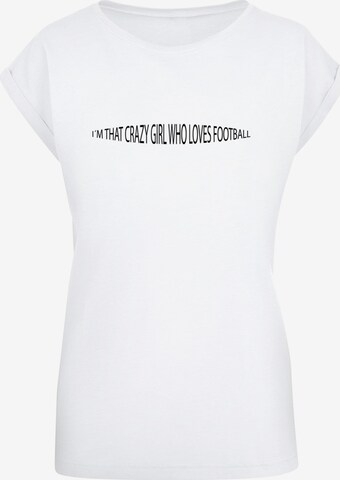 Merchcode T-Shirt 'Football Girl' in Weiß: predná strana