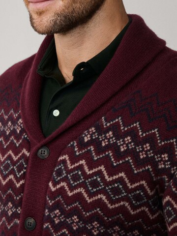 Hackett London Gebreid vest 'Fairisle' in Rood