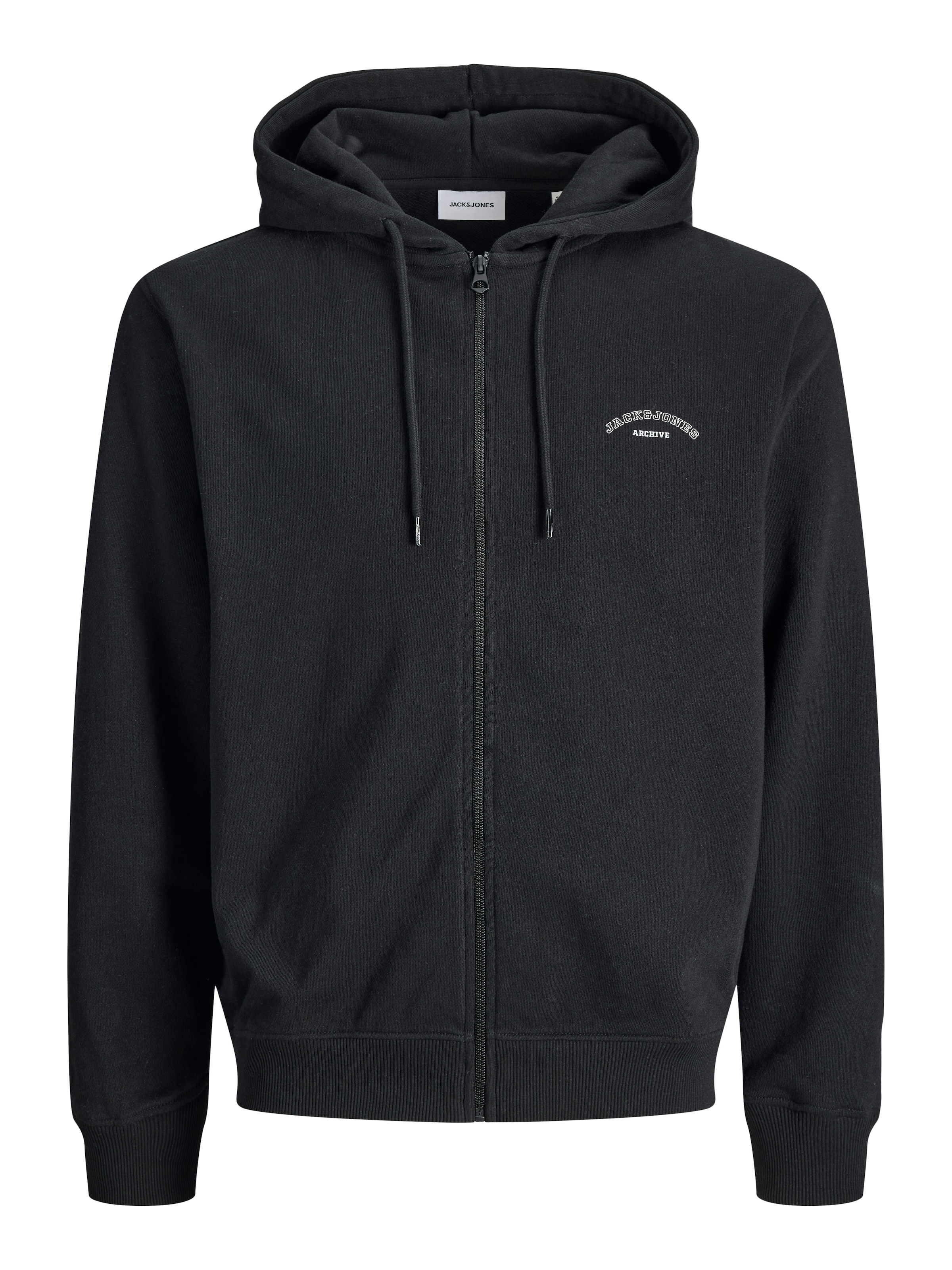 JACK & JONES Zip-Up Hoodie in Black, Item view