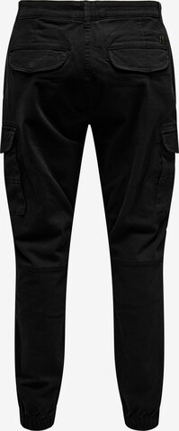 Effilé Pantalon cargo 'Carter' Only & Sons en noir