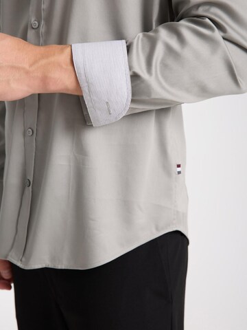 Slim fit Camicia business 'Leonardo' di 7Camicie in grigio