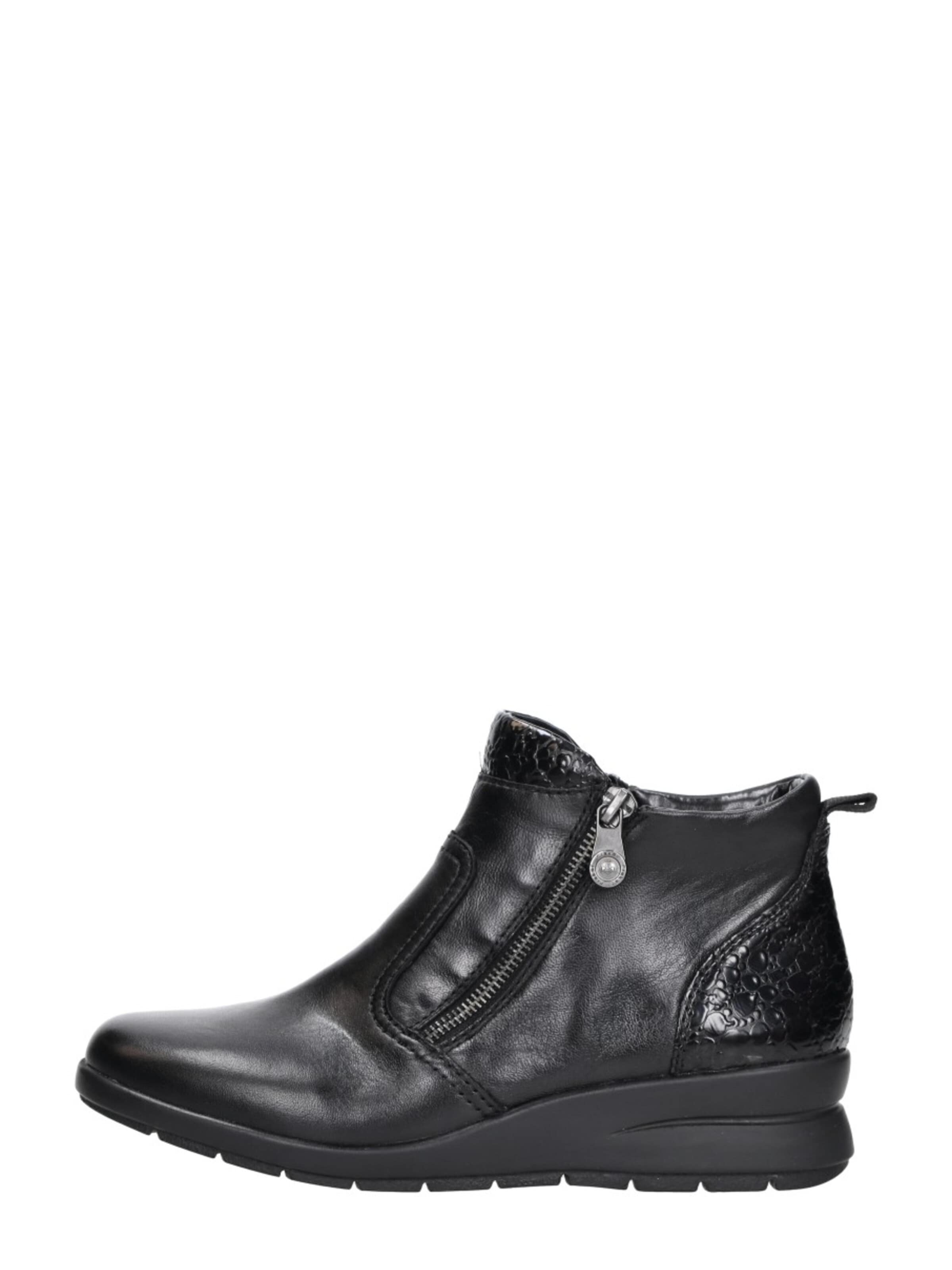 Rieker Boots 'Enkellaarsjes Plat' in Black: front
