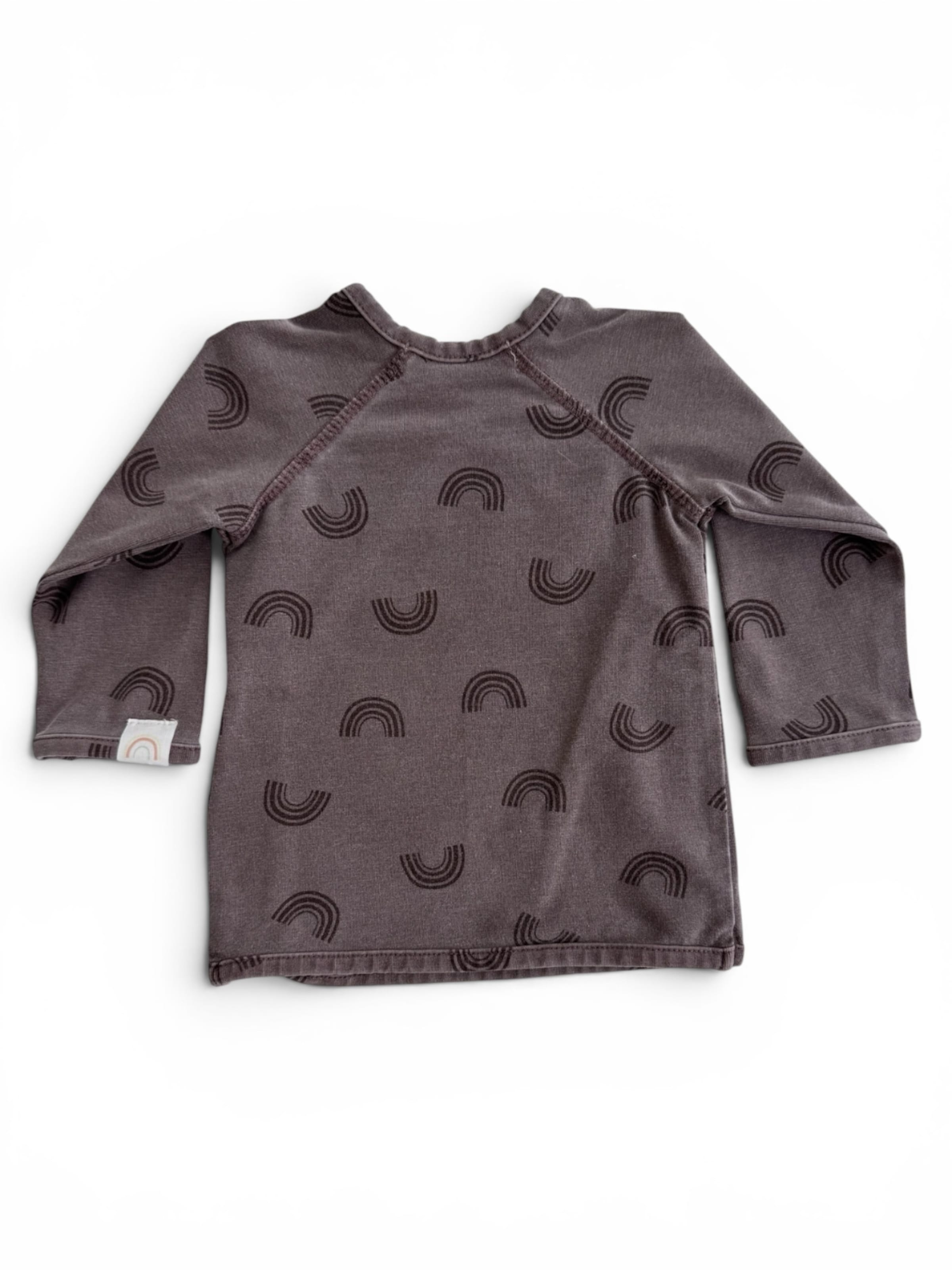 KURTI & FRIEDA Sweatshirt 'Wrap Top - Rainbow Print' in Brown