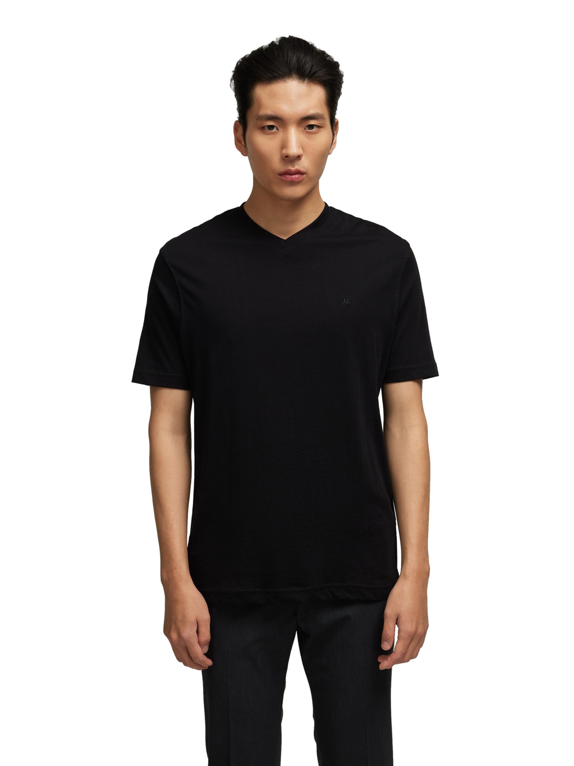 HECHTER PARIS Shirt in Black: front