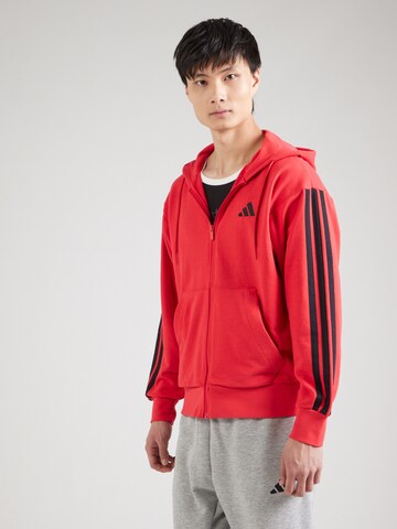 ADIDAS SPORTSWEAR Αθλητική ζακέτα φούτερ 'Essentials' σε κόκκινο: μπροστά