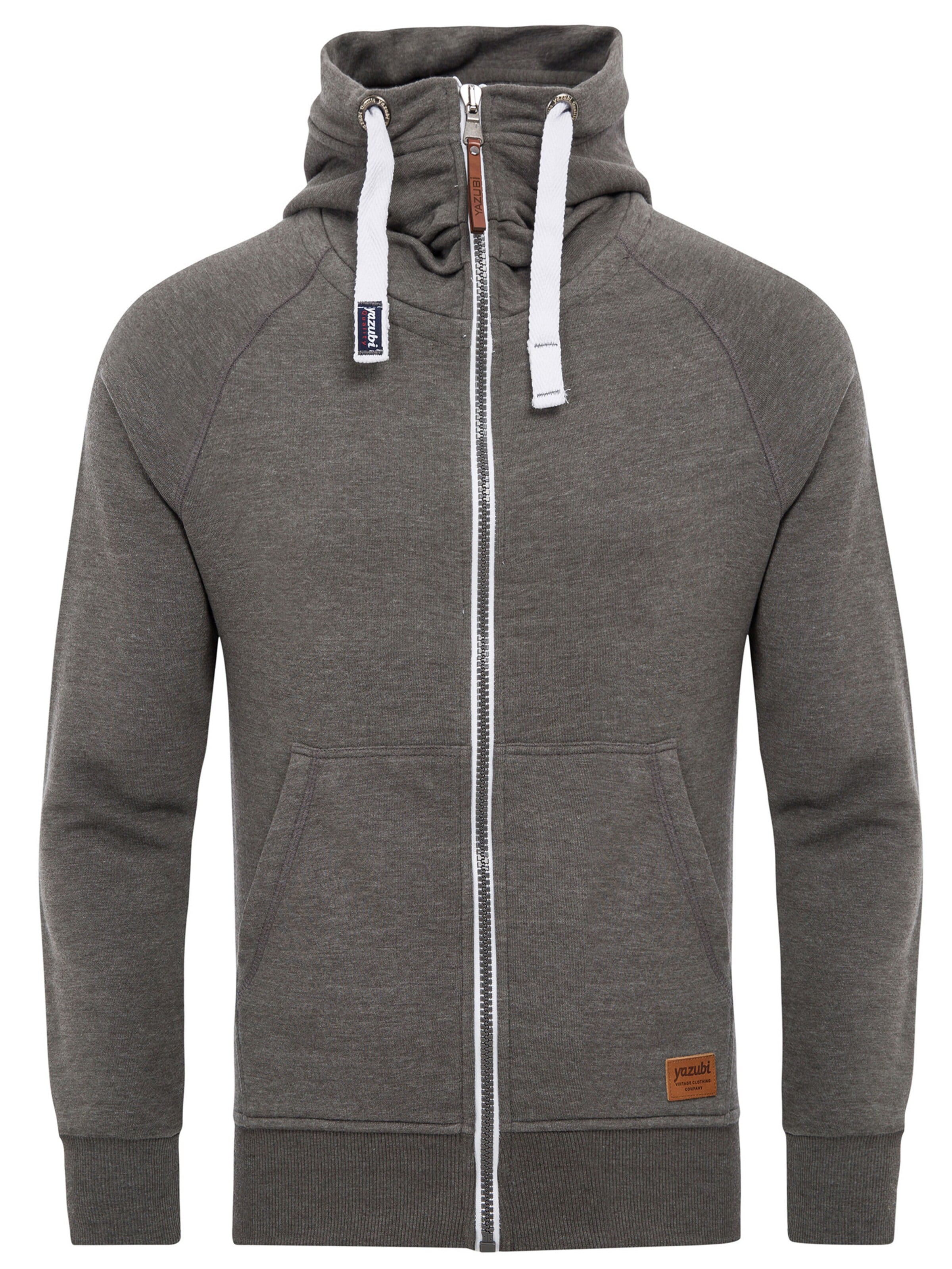 yazubi Zip-Up Hoodie 'Jacob' in Grey: front