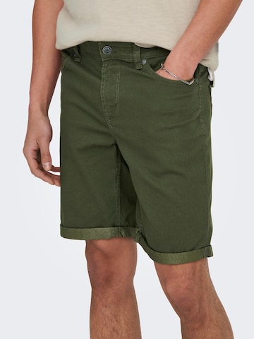 Only & Sons Regular Chino trousers 'Ply' in Green: front