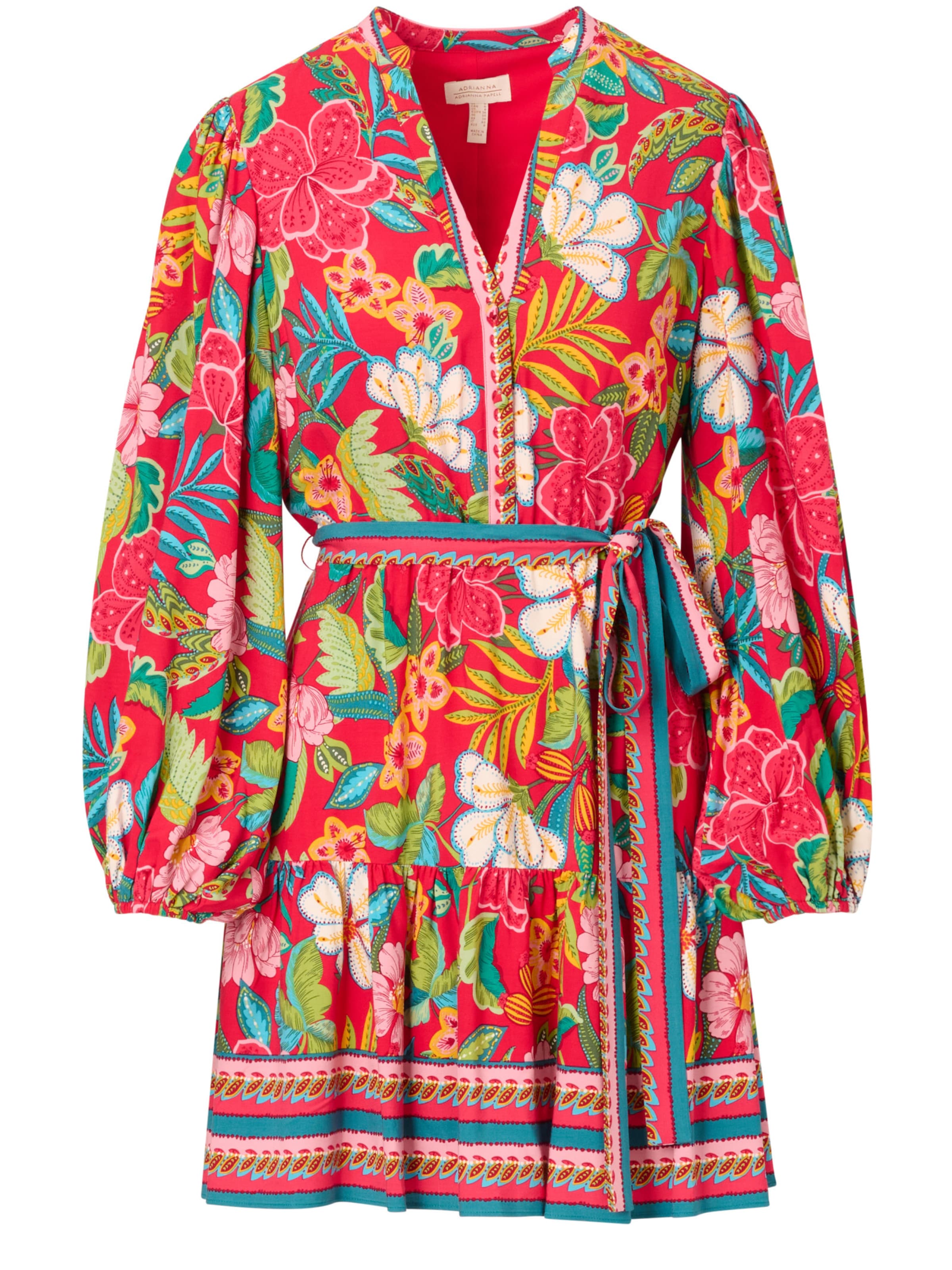 Adrianna Papell Zomerjurk in Rood: voorkant