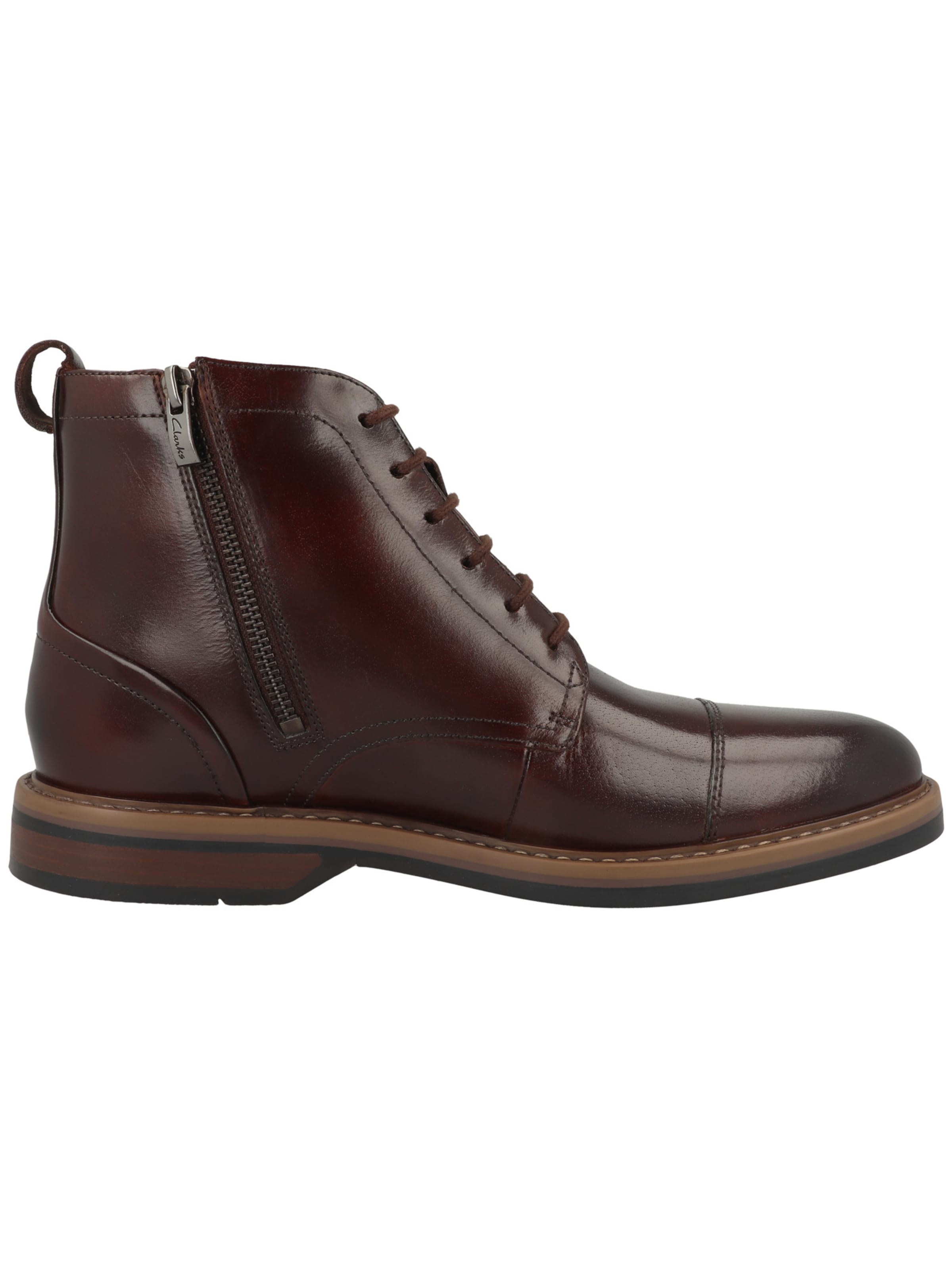 CLARKS Lace-Up Boots 'Aldwin Cap' in Brown
