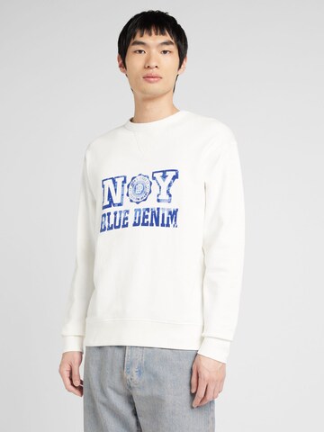 JACK & JONES Sweatshirt 'VAHN' i hvid: forside