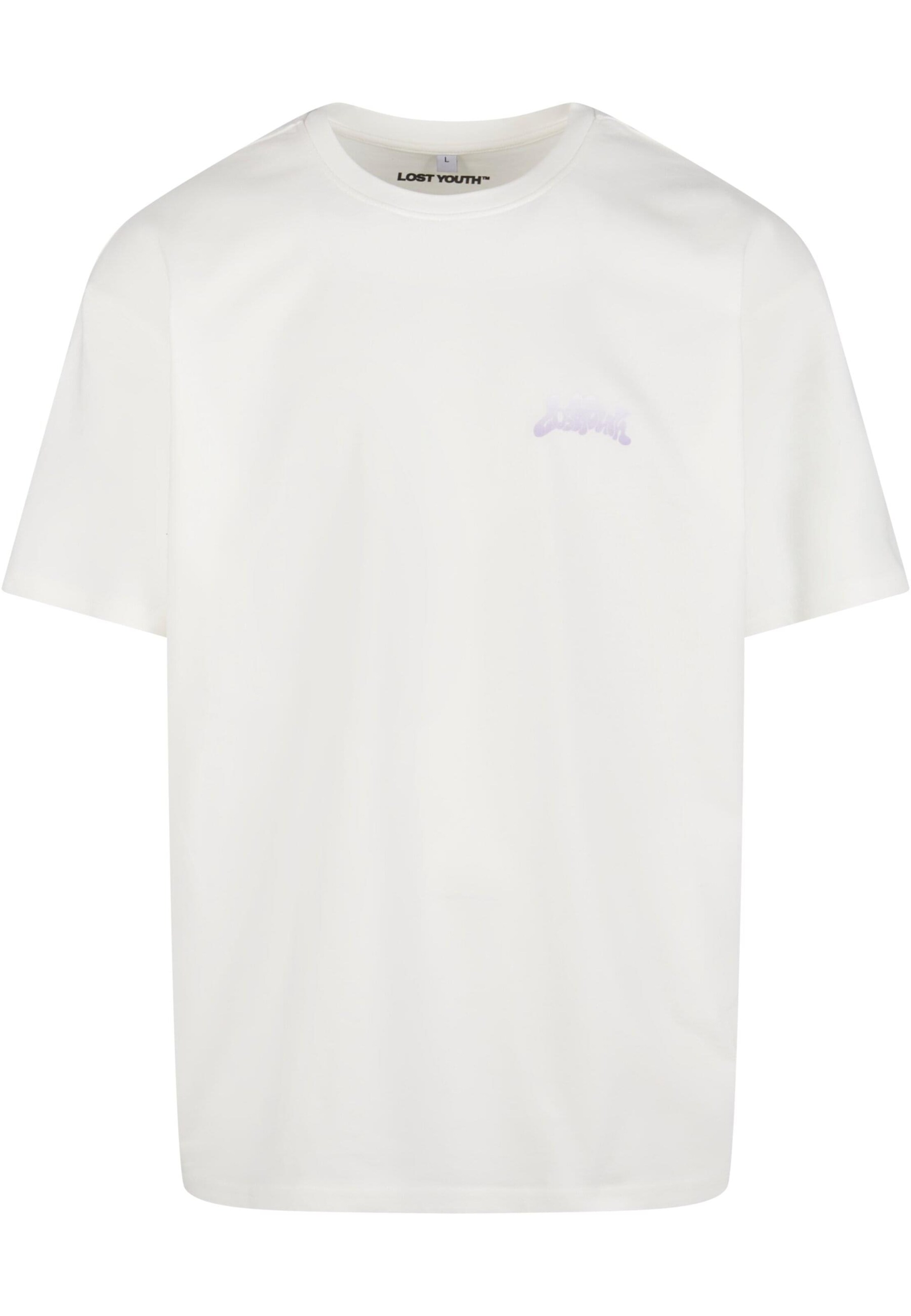 Lost Youth T-Shirt 'Flowers' in Weiß: Vorderseite